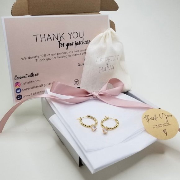 Le Petit Hana Beaded Hoop Earring - with Diamond - Picture 4 of 4